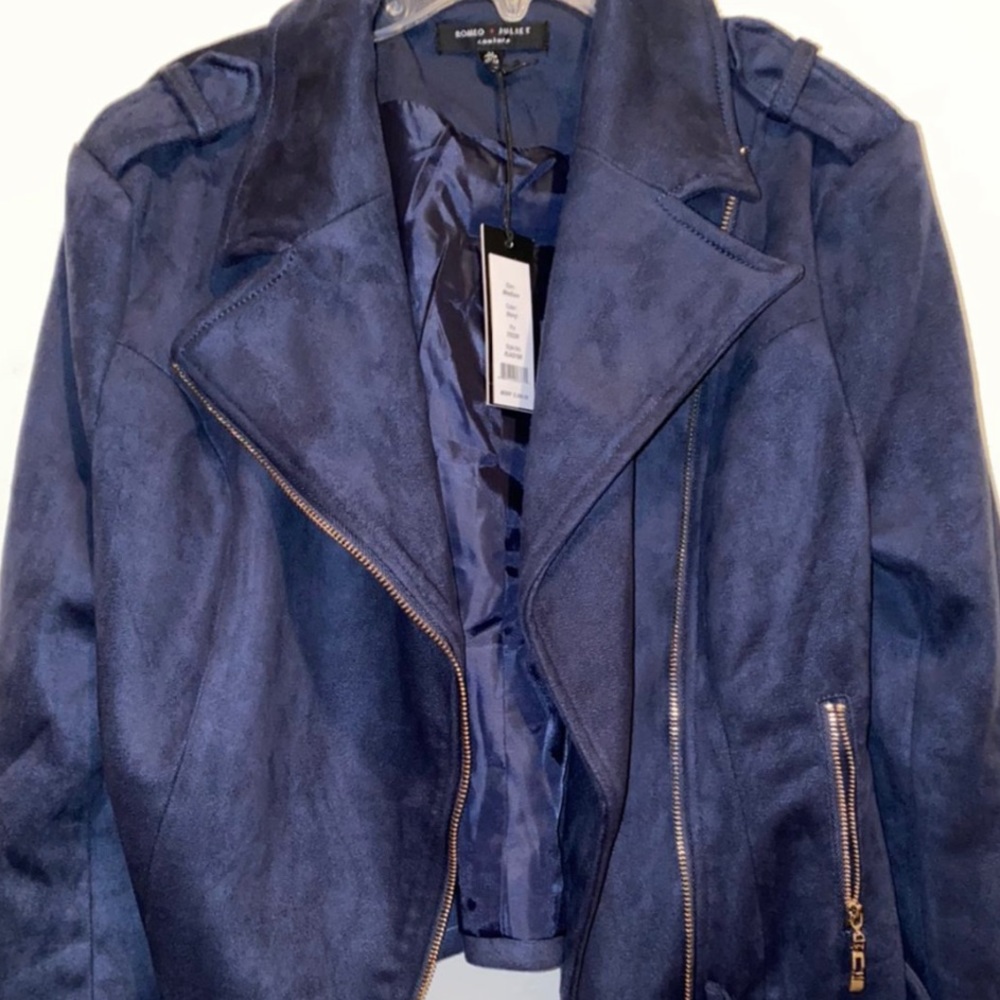 Navy suede jacket